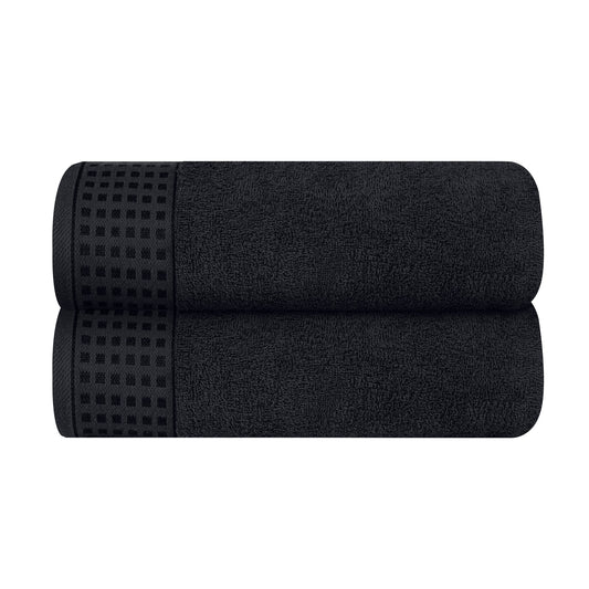 100% Cotton 2 Pack Oversized Bath Towel Set 28x55 Inches, Ultra Soft Highly Absorbant Compact Quickdry & Lightweight Large Bath Towels, Ideal for Gym Travel Camp Pool - Black