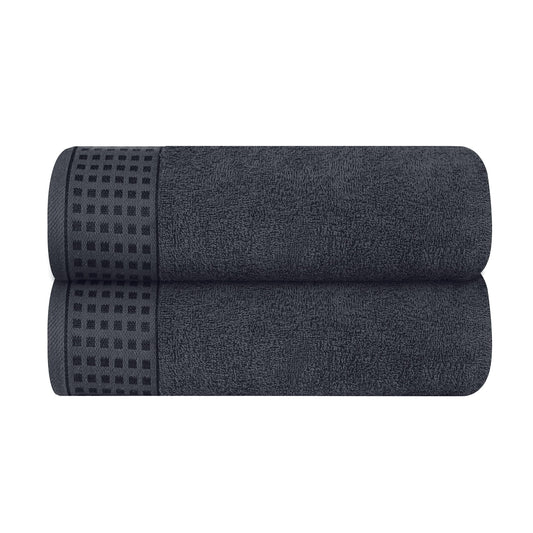 100% Cotton 2 Pack Oversized Bath Towel Set 28x55 Inches, Ultra Soft Highly Absorbant Compact Quickdry & Lightweight Large Bath Towels, Ideal for Gym Travel Camp Pool - Charcoal Grey